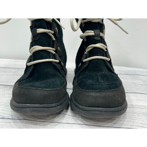 Sorel Womens Black Suede Explorer Joan Waterproof Winter Boots Faux Fur Size 6.5 - Picture 7 of 11